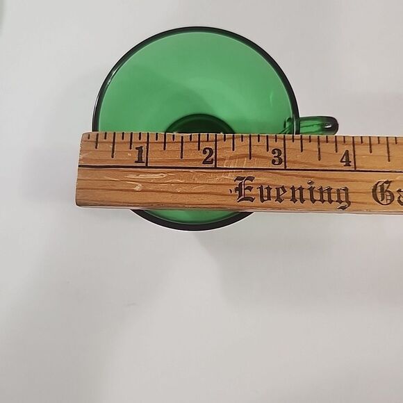 Vintage (8 oz) Anchor Hocking Set (6) Forest Green Glass Coffee Punch Tea Cups - Picture 4 of 10